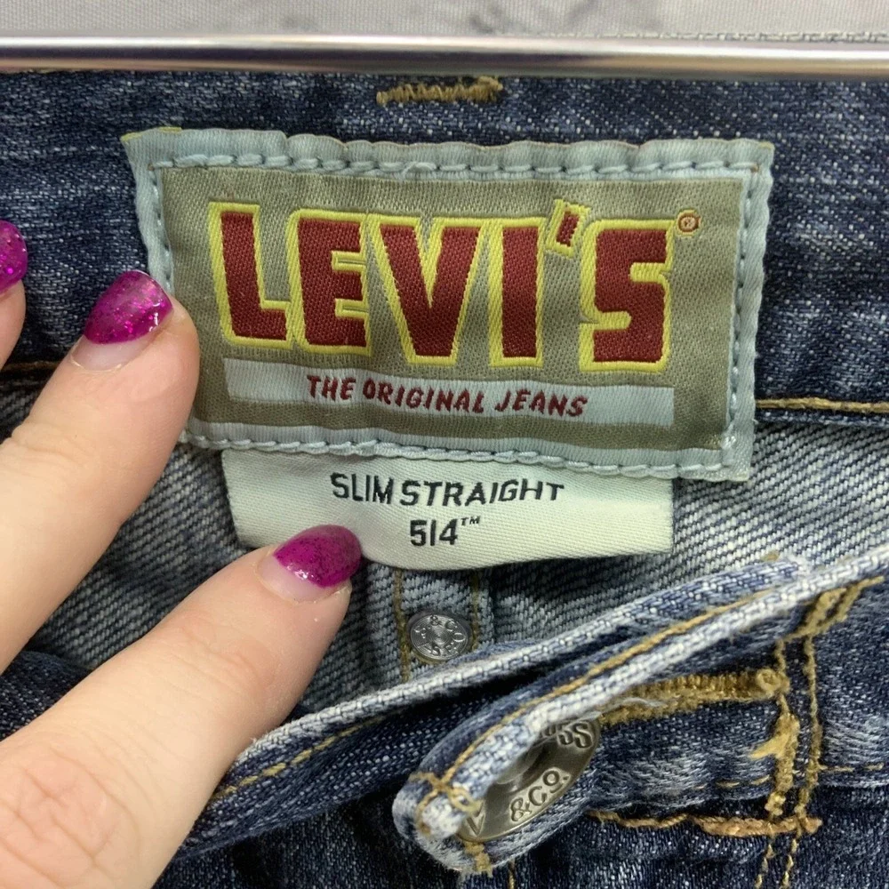 Levi's 514 Slim Straight Blue Jeans Mens Sz 34‎ x 34